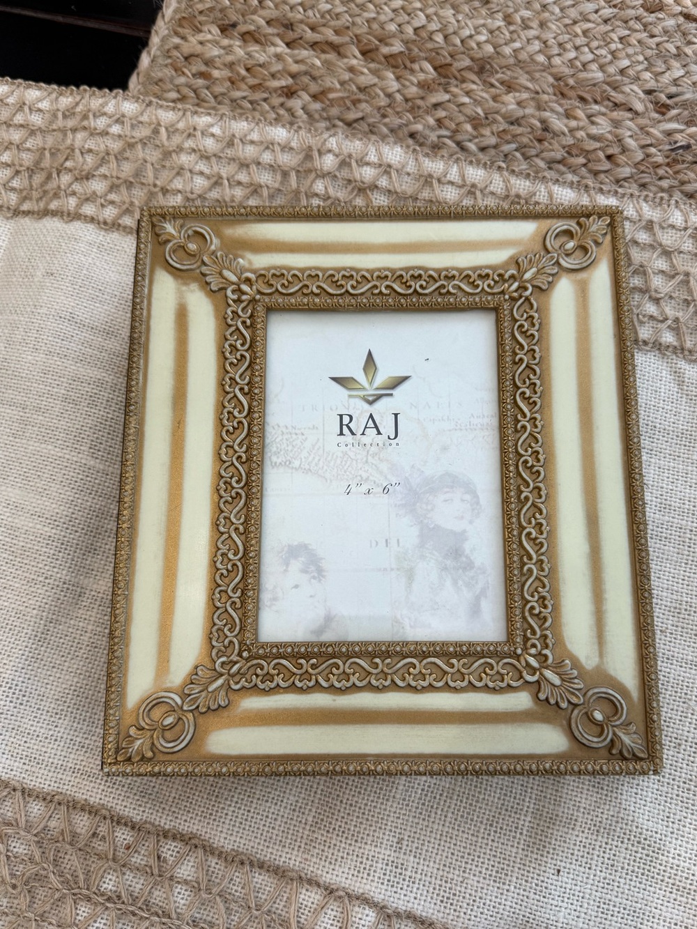RAJ Gold and Cream Ornate Photo Album with  Frame cover